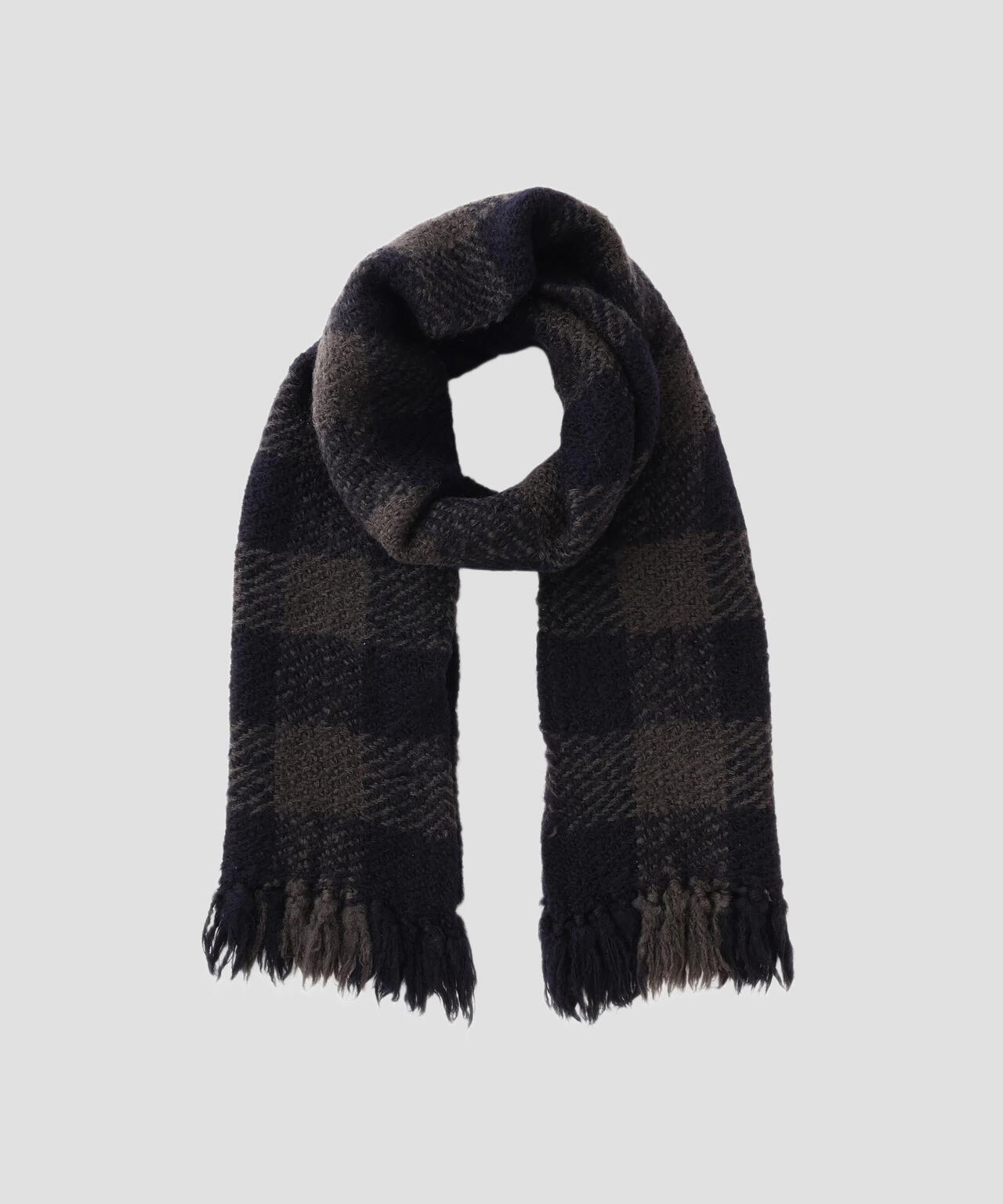 CHUNKY WOOL CHECK SCARF