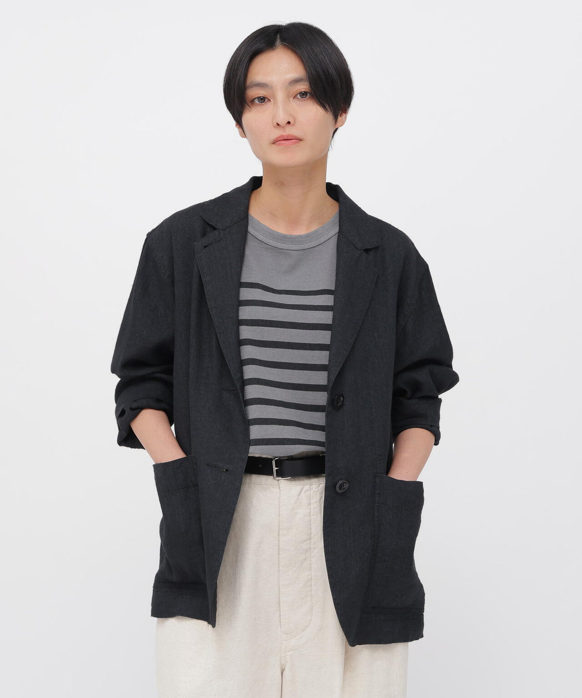 FADED WOOL LINEN TWILL JACKET