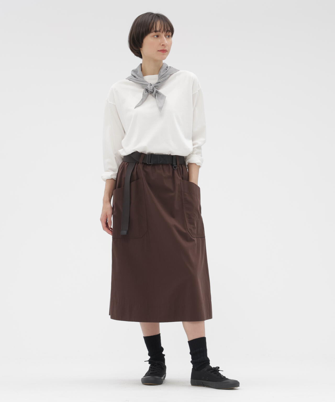 COTTON CUPRA PLAINWEAVE SKIRT