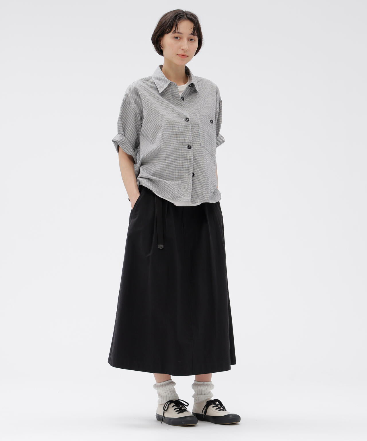 LIGHTWEIGHT COTTON NYLON TWILL SKIRT