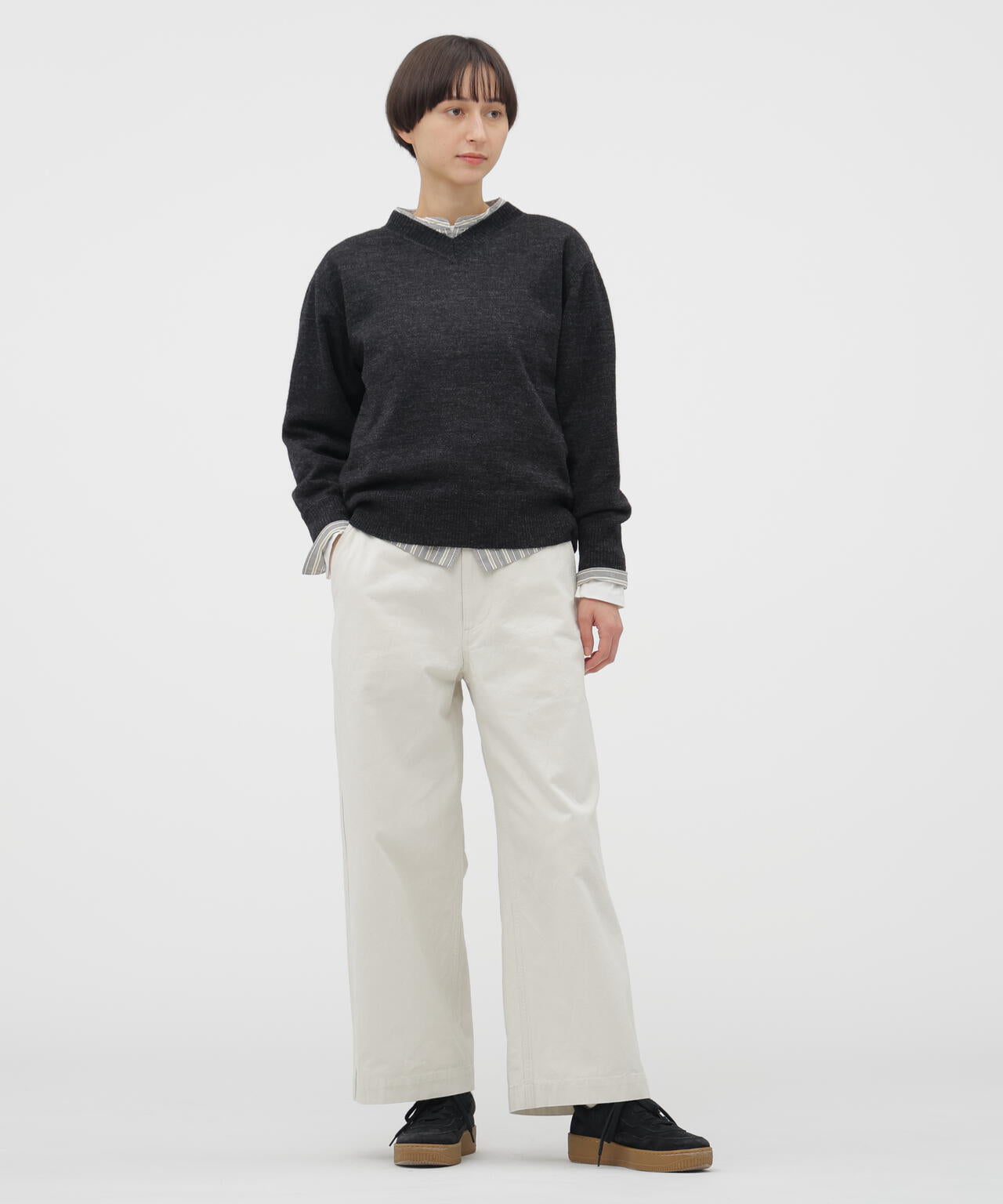 FADED COTTON TWILL TROUSERS