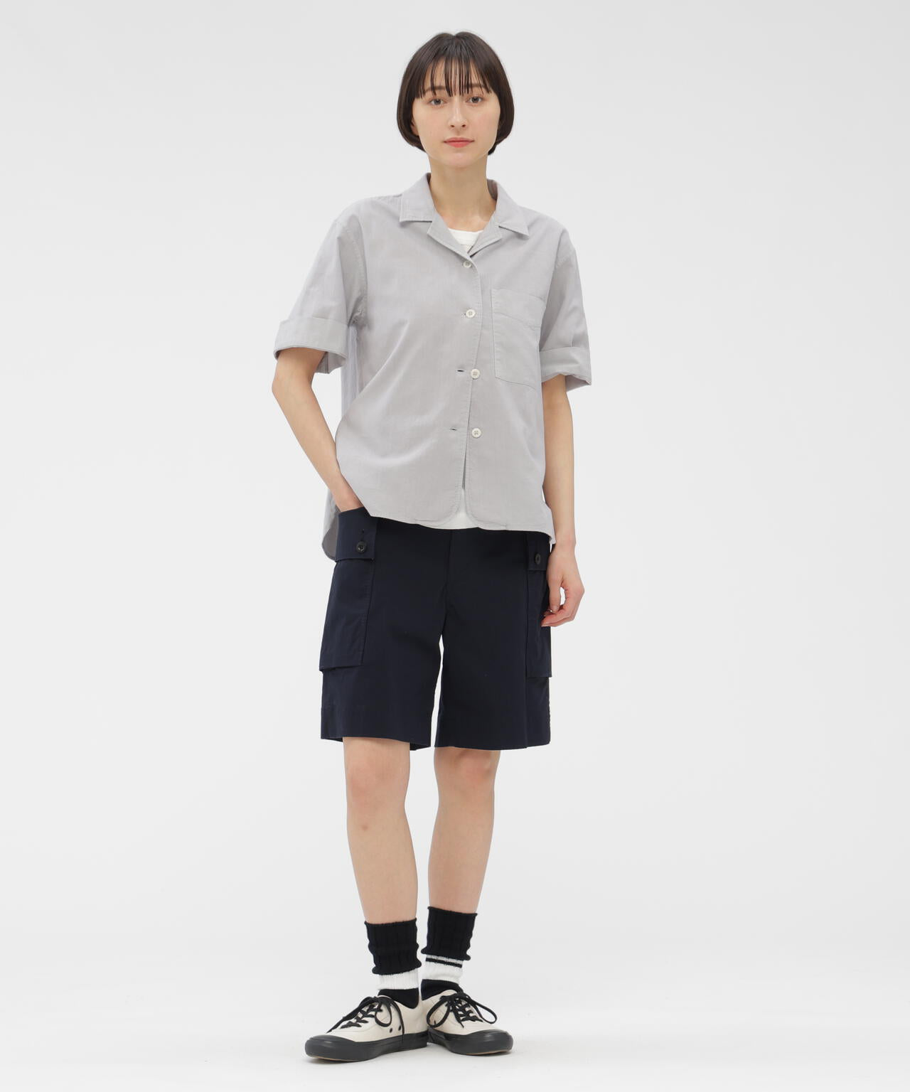 WASHED COTTON NYLON RIPSTOP TROUSERS