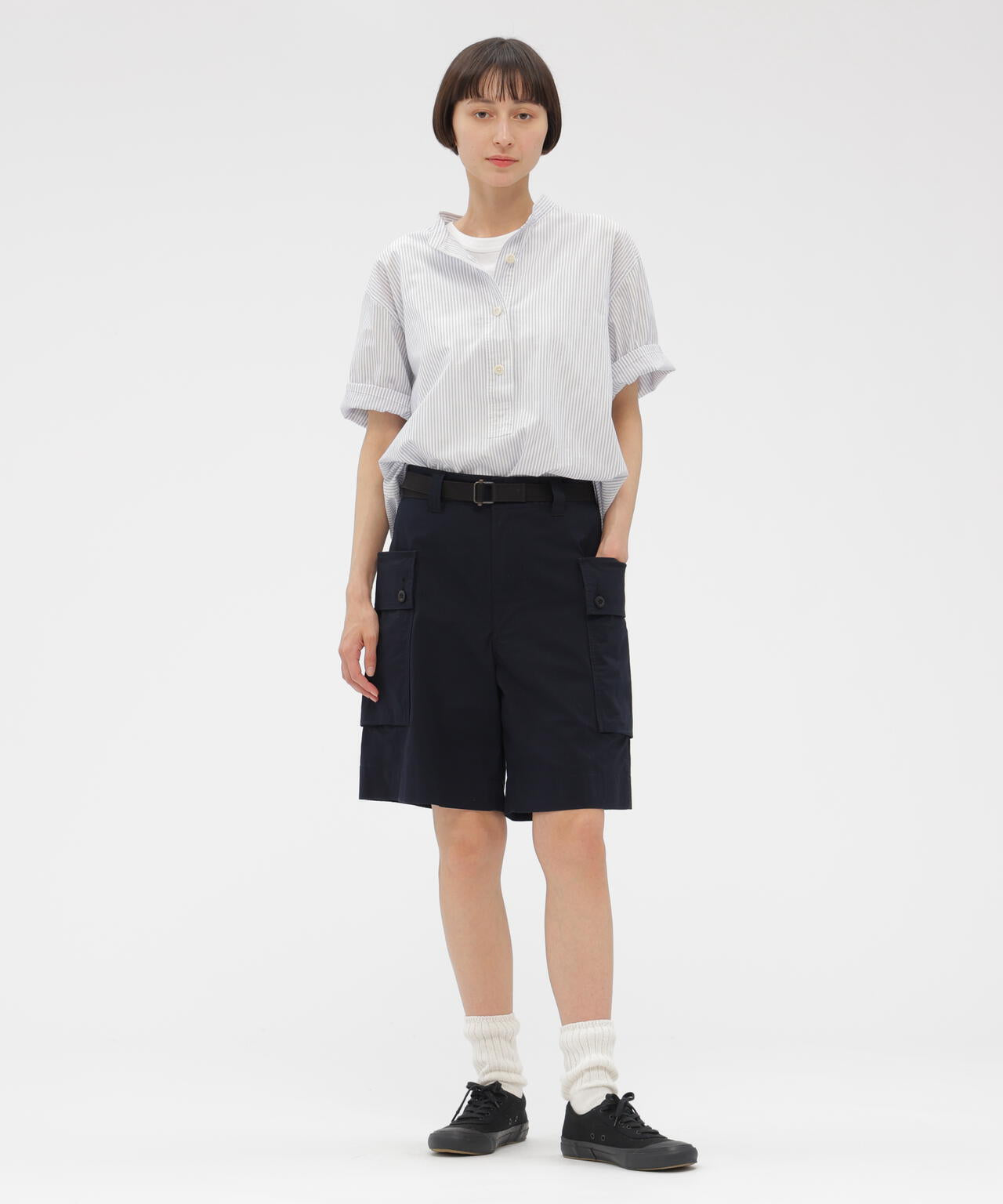 WASHED COTTON NYLON RIPSTOP TROUSERS