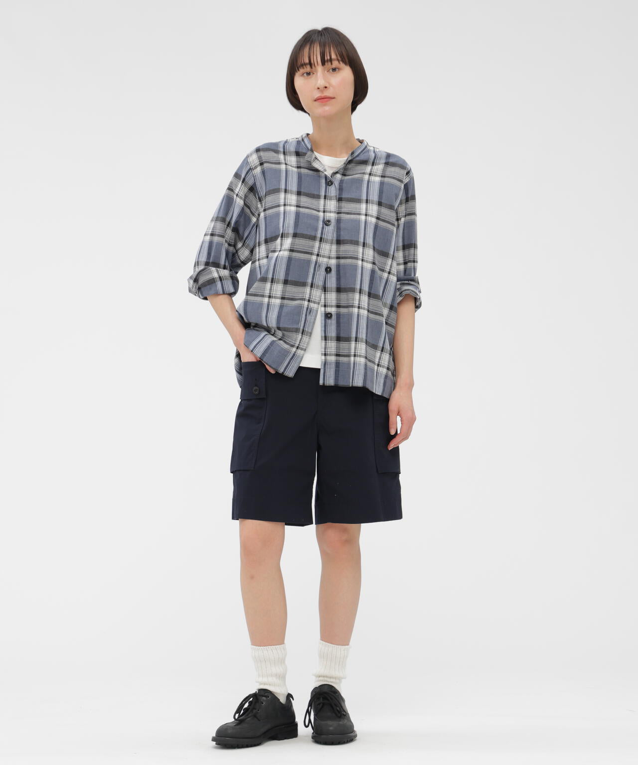 WASHED COTTON NYLON RIPSTOP TROUSERS