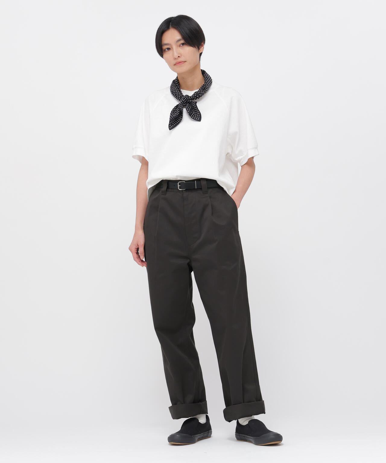 WASHED CHINO COTTON TROUSERS