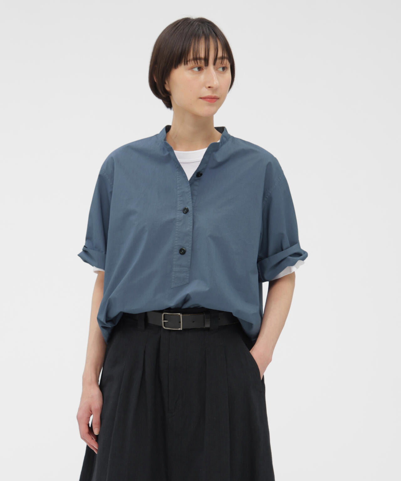 COTTON RAMIE POPLIN SHIRT