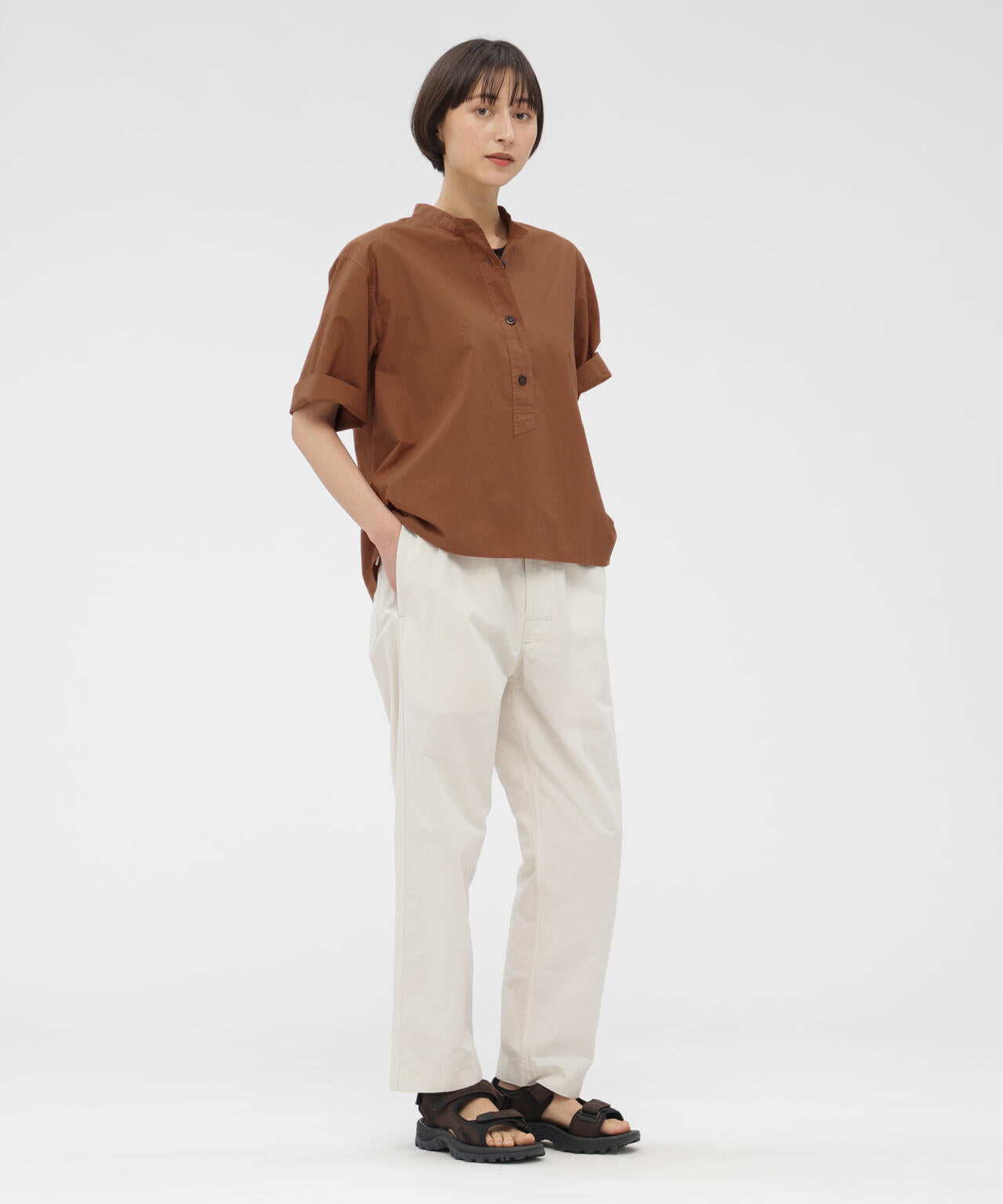 COTTON RAMIE POPLIN SHIRT