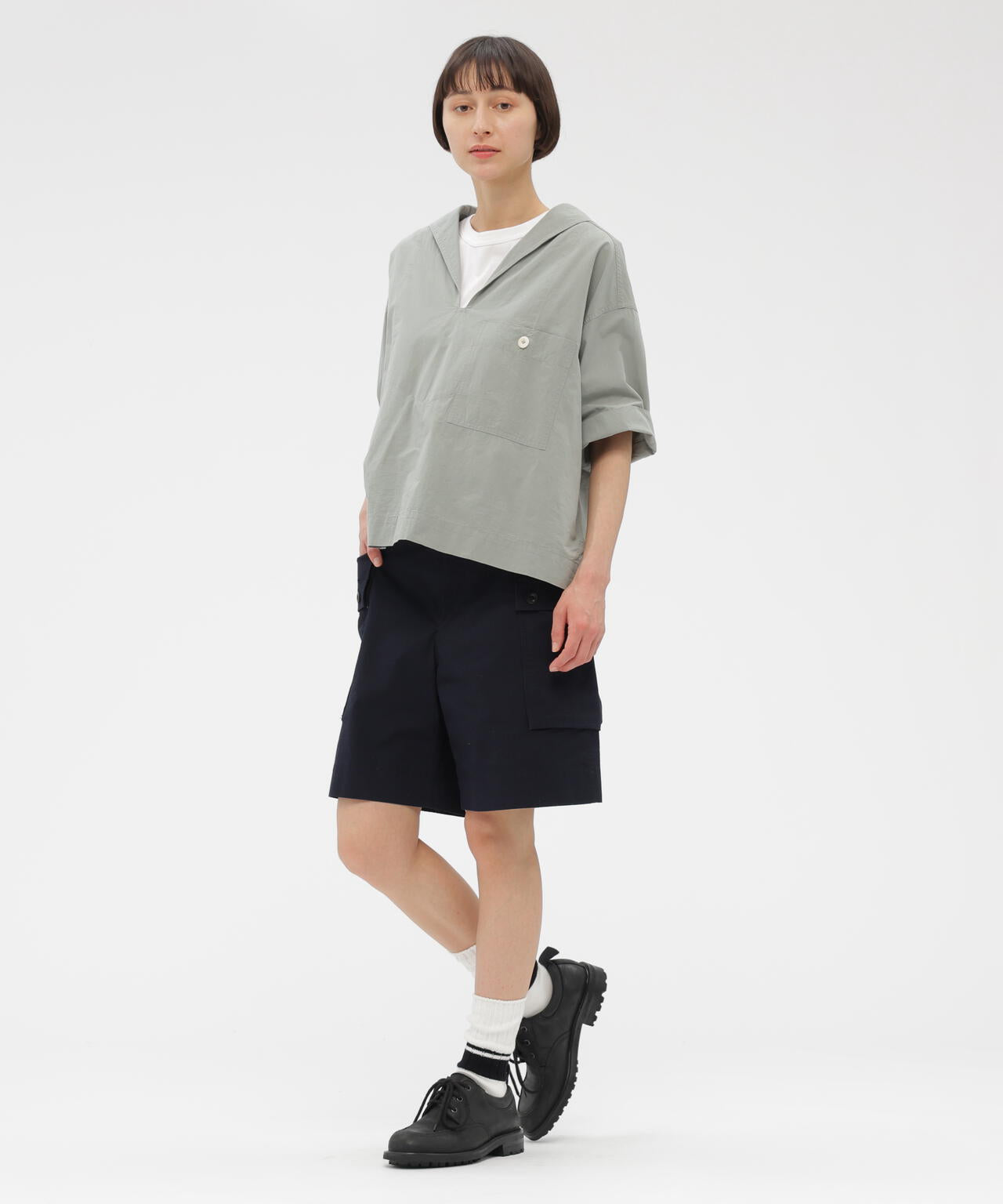 SANDED COTTON LINEN SHIRT