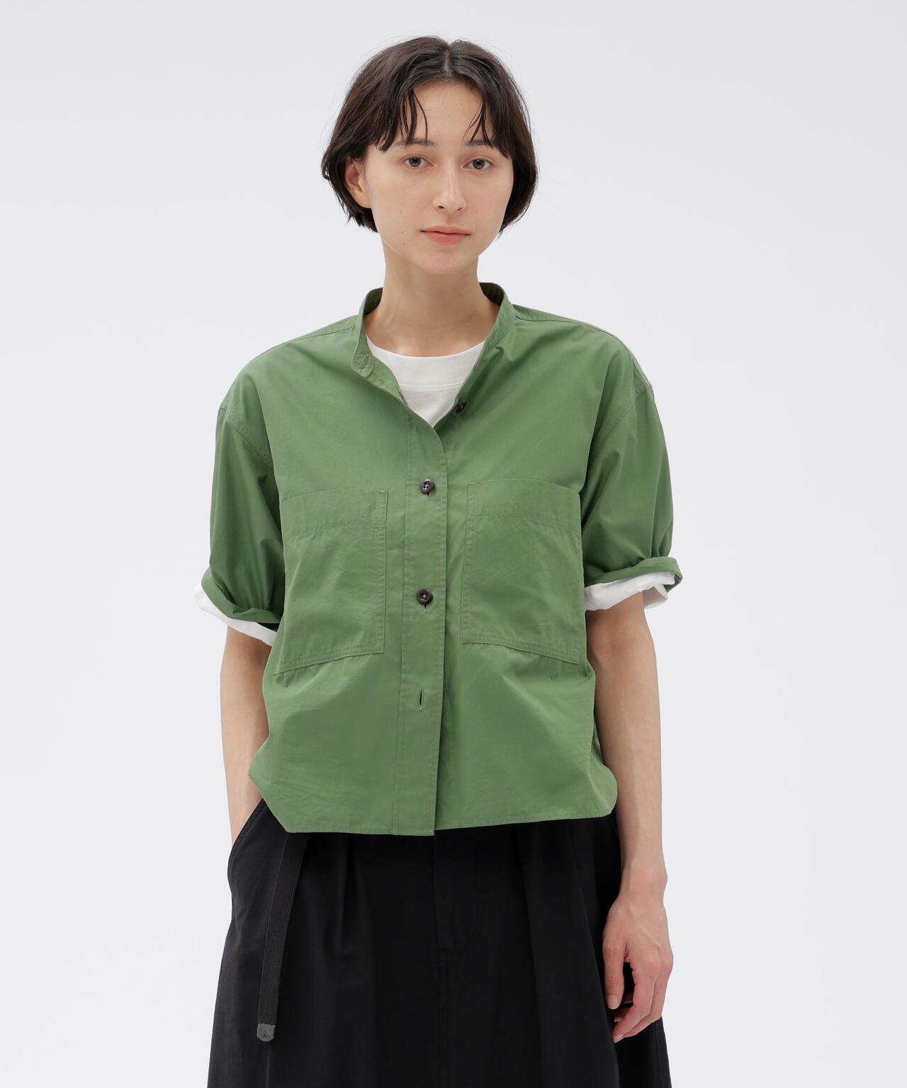COTTON NYLON VOILE POPLIN SHIRT