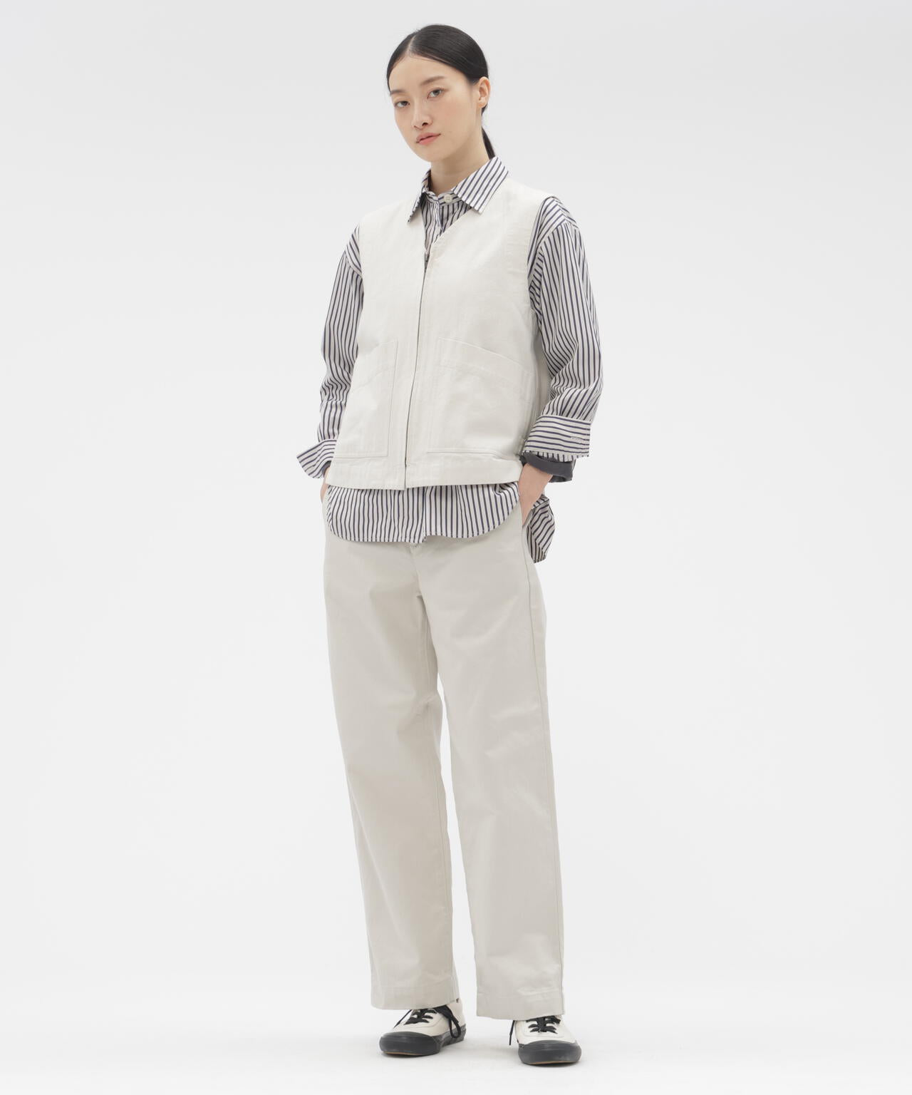 VINTAGE COMPACT COTTON STRIPE SHIRT