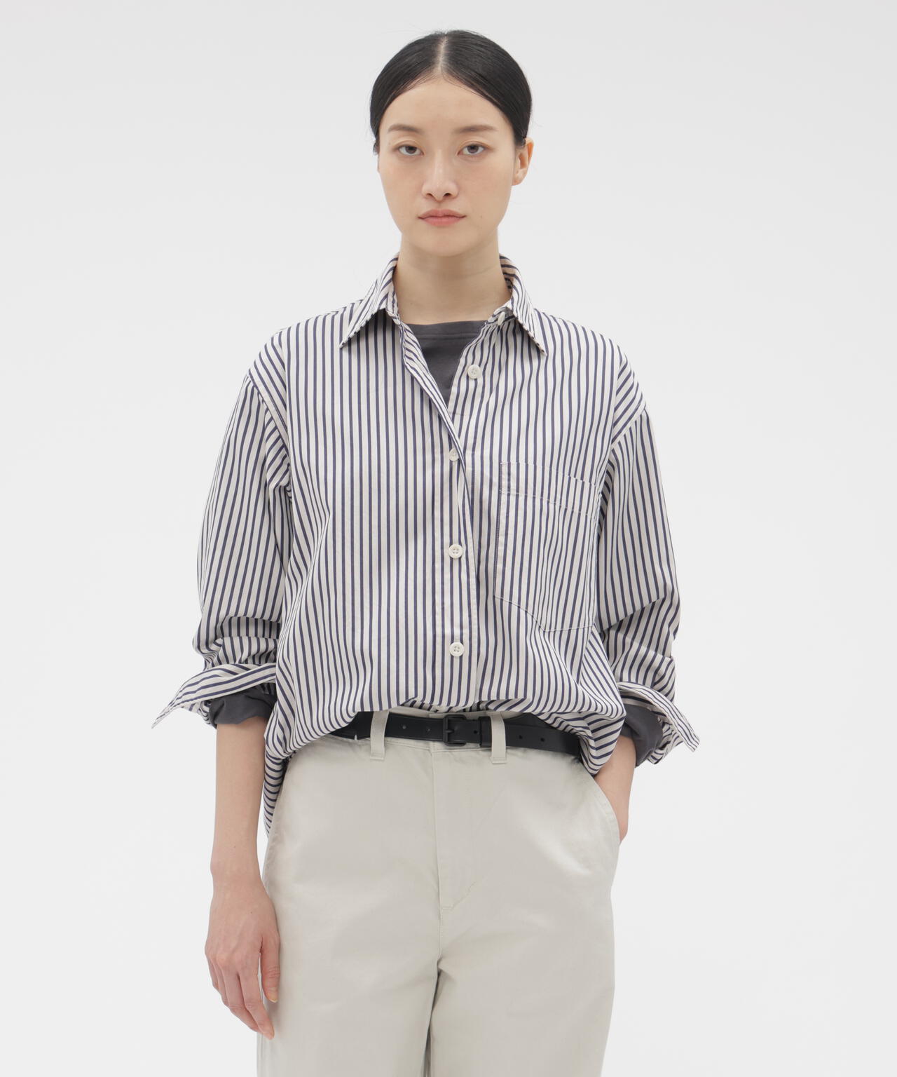 VINTAGE COMPACT COTTON STRIPE SHIRT