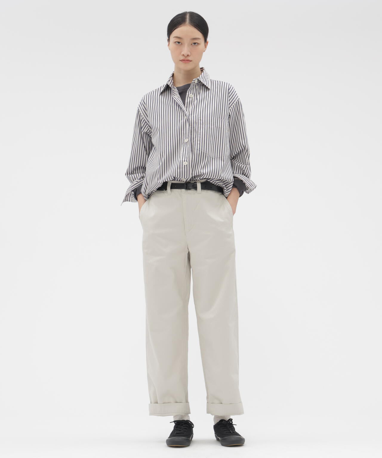 VINTAGE COMPACT COTTON STRIPE SHIRT