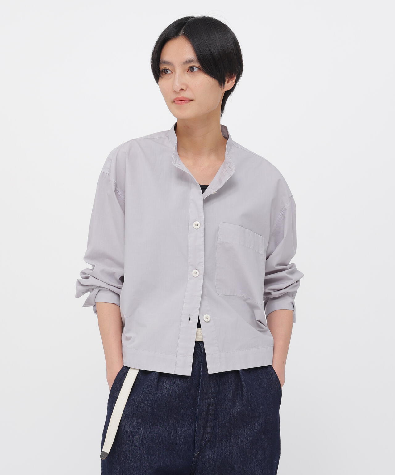 COTTON RAMIE POPLIN SHIRT