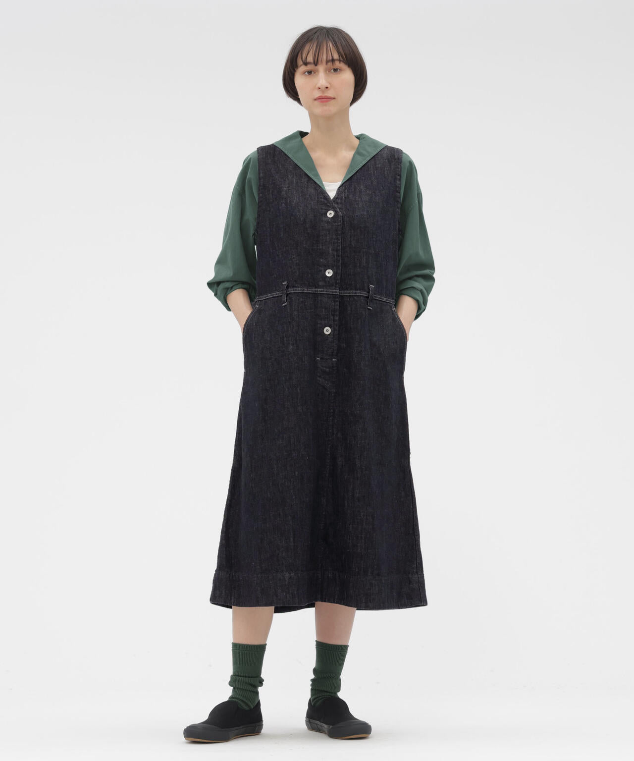 CANTON BLACK LIGHT DENIM DRESS