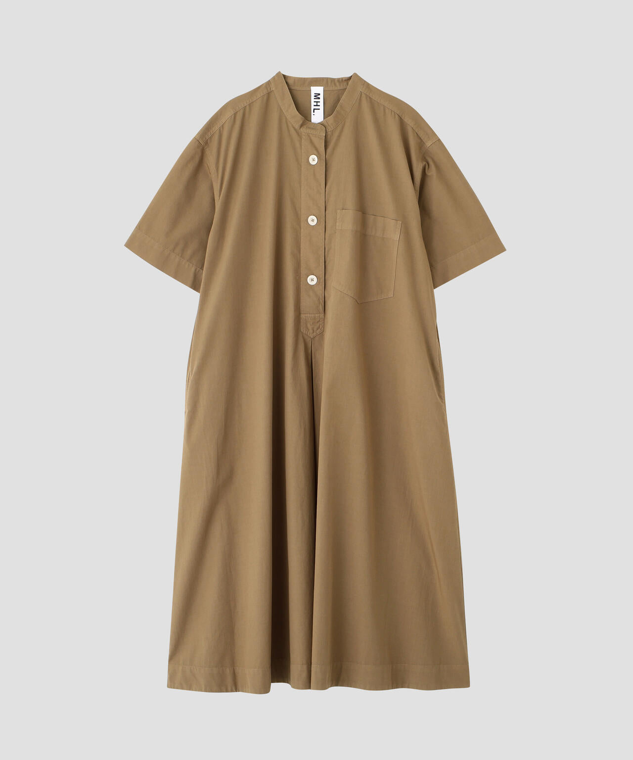 GARMENT DYED COTTON POPLIN DRESS