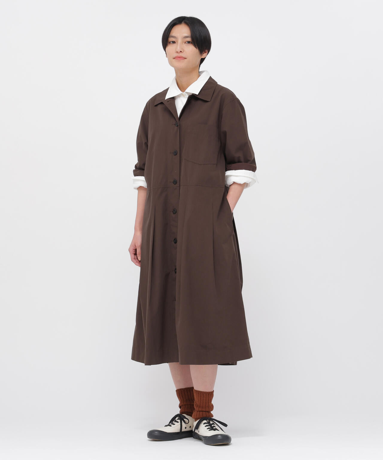 COTTON CUPRA PLAINWEAVE DRESS