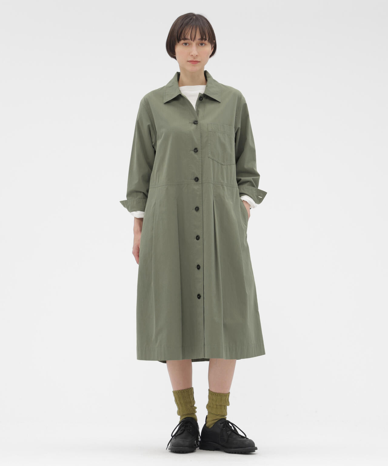 COTTON CUPRA PLAINWEAVE DRESS
