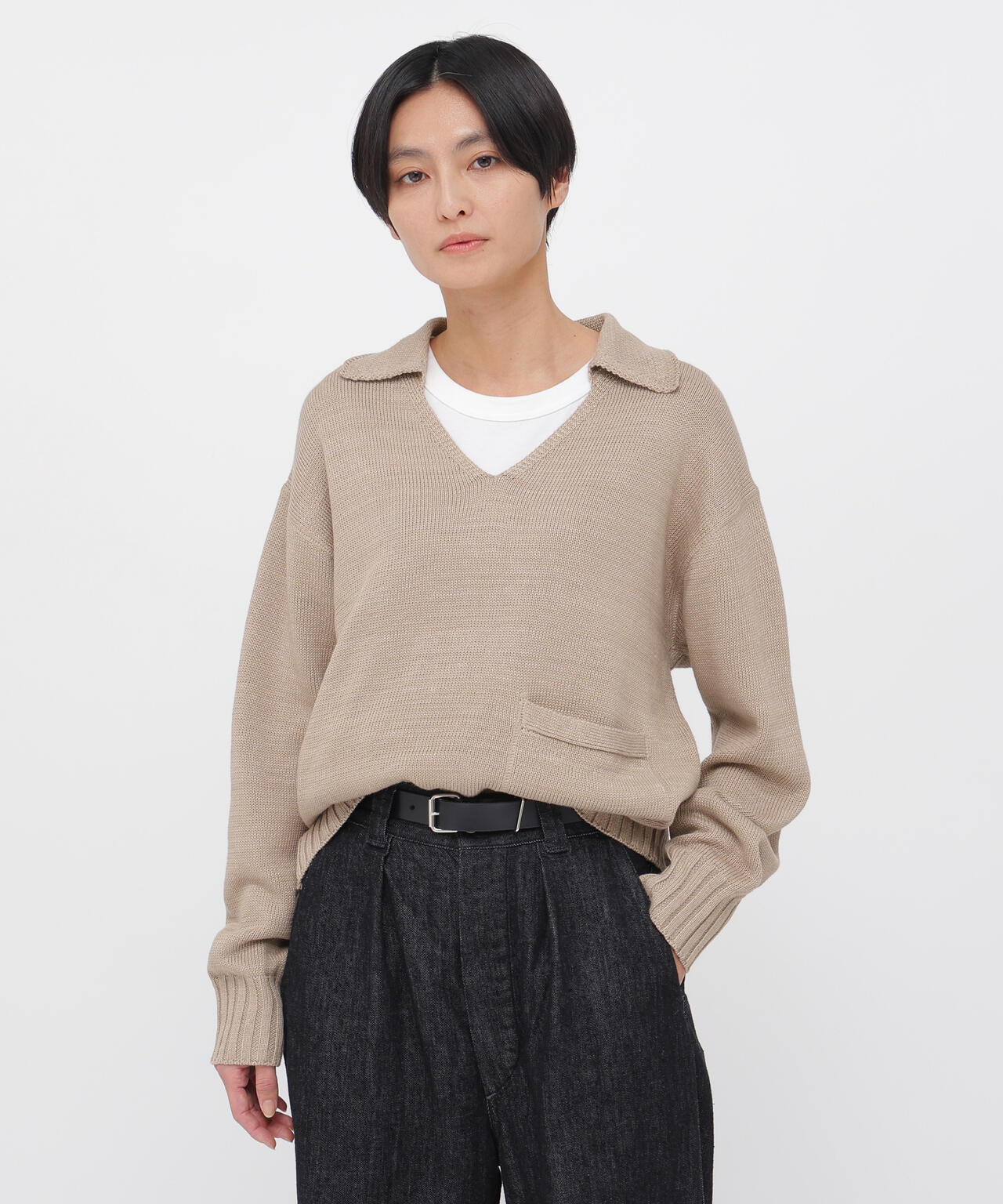 CONTRAST COTTON LINEN KNITWEAR