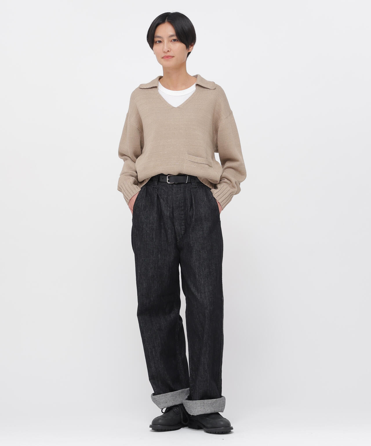 CONTRAST COTTON LINEN KNITWEAR