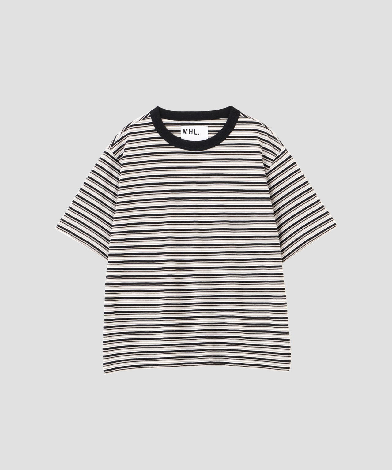 COTTON LINEN MULTI STRIPE JERSEY TOP