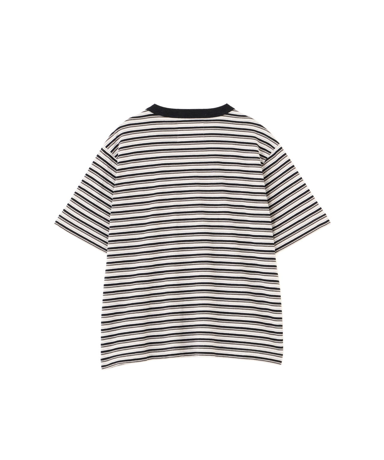 COTTON LINEN MULTI STRIPE JERSEY TOP