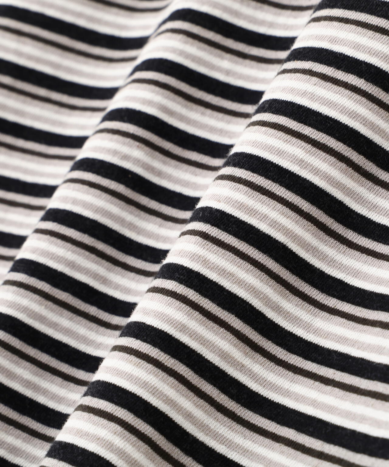 COTTON LINEN MULTI STRIPE JERSEY TOP