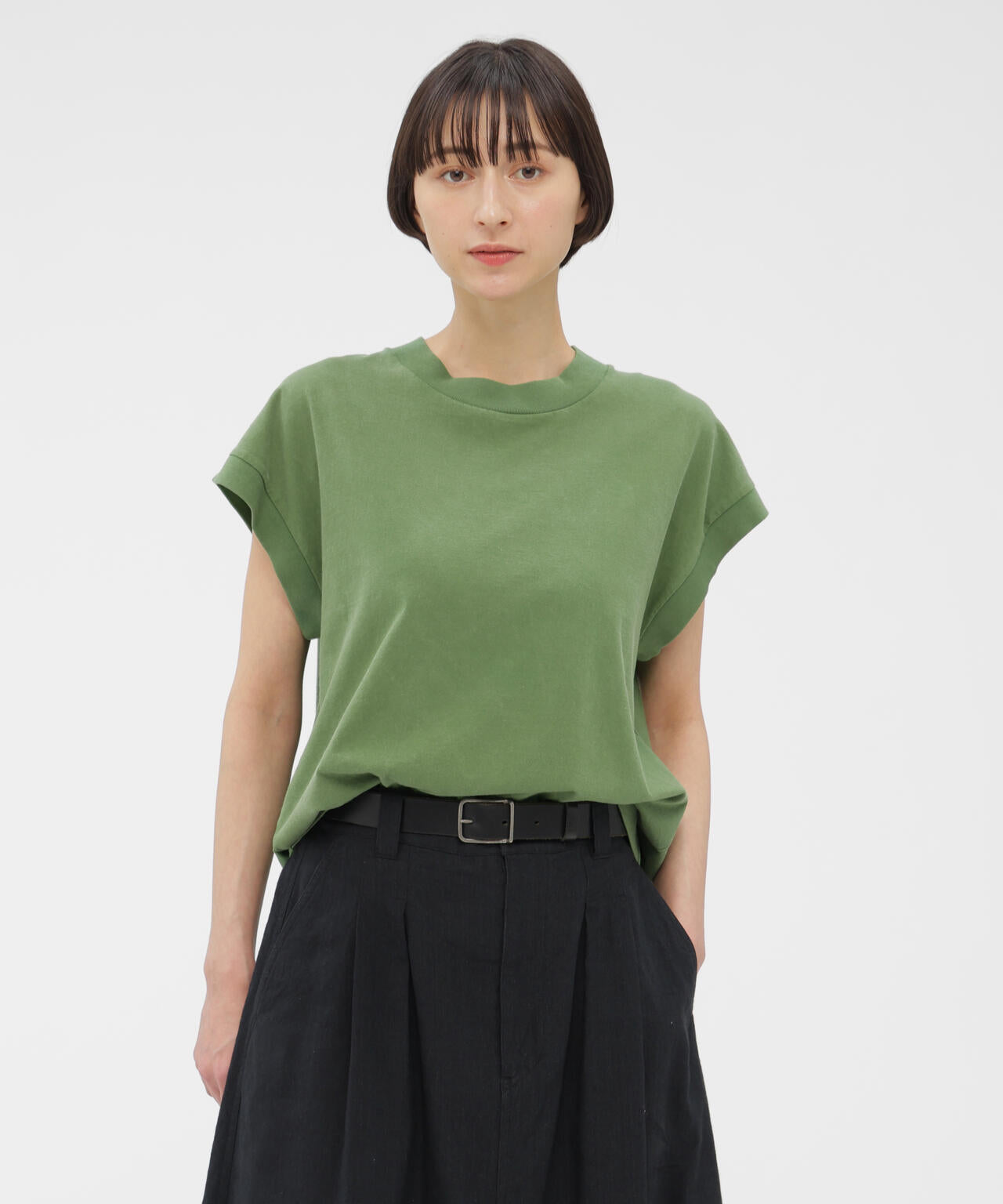 FADED ROUGH COTTON JERSEY TOP