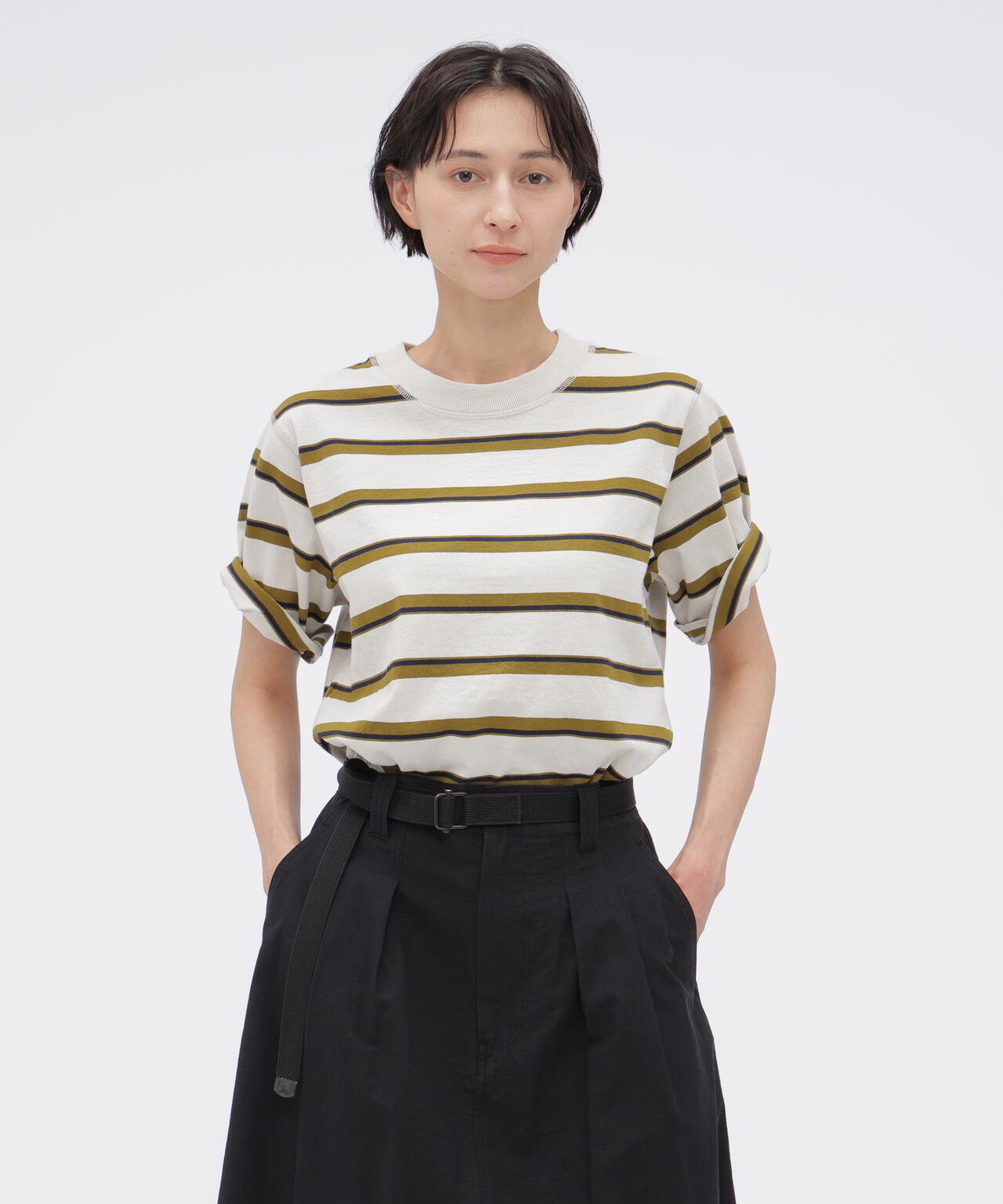 OUTLINE STRIPE JERSEY TOP