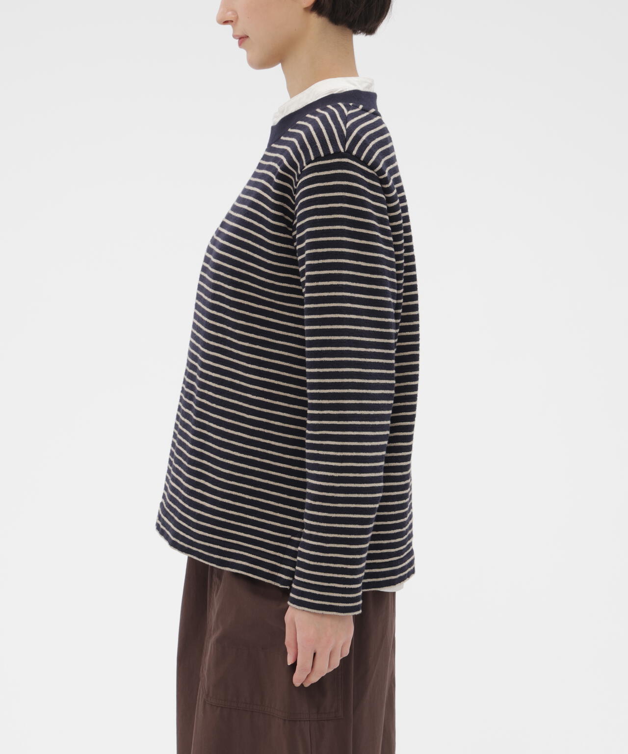 TEXTURED COTTON STRIPE TOP