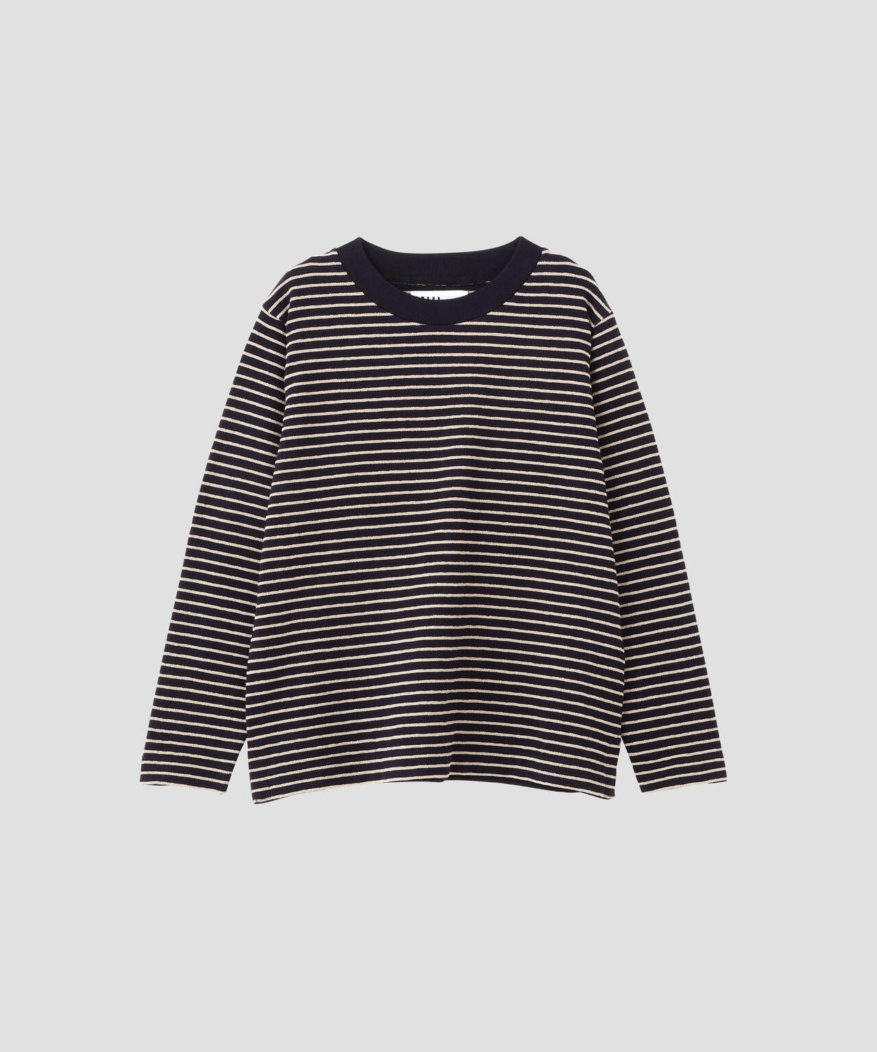 TEXTURED COTTON STRIPE TOP