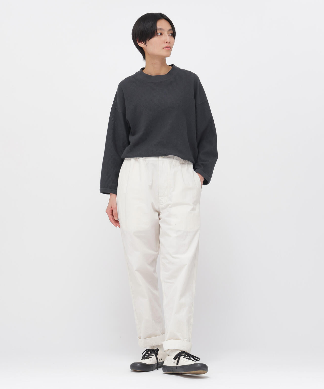COTTON JERSEY MESH TOP