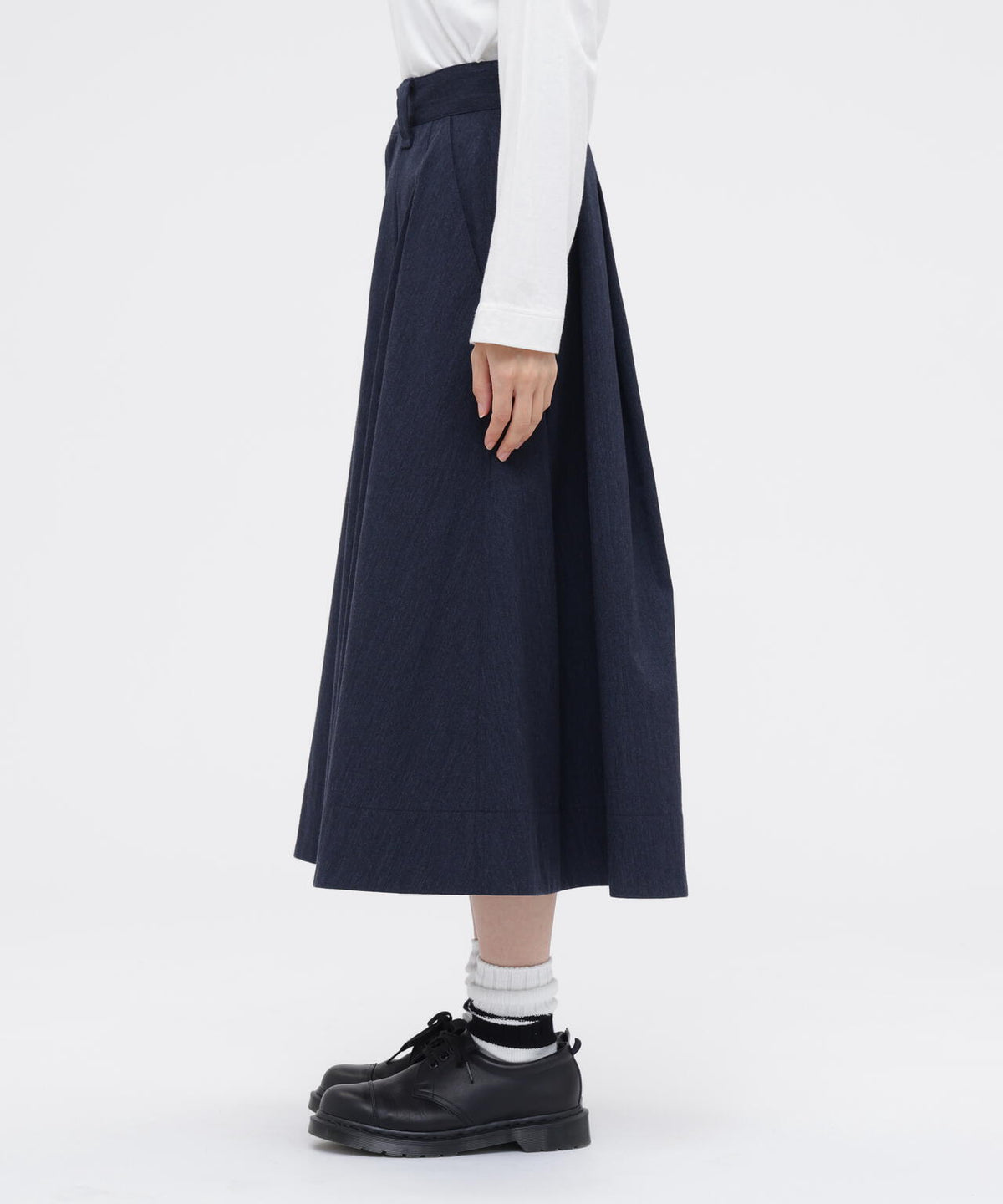 WOOL COTTON TWILL SKIRT