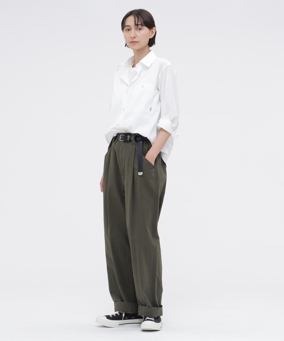 MHL. UTILITY WEAR PIECE DYED COTTON POPLIN SHIRT