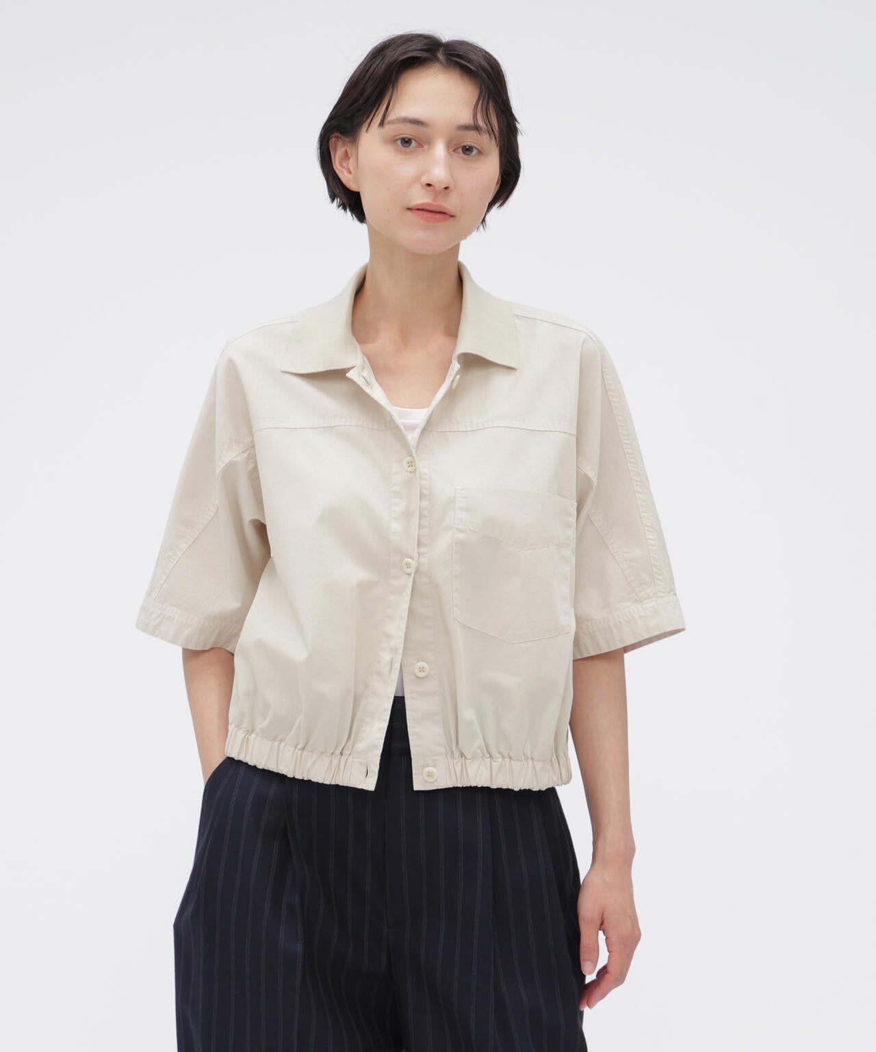GARMENT DYED COTTON POPLIN SHIRT