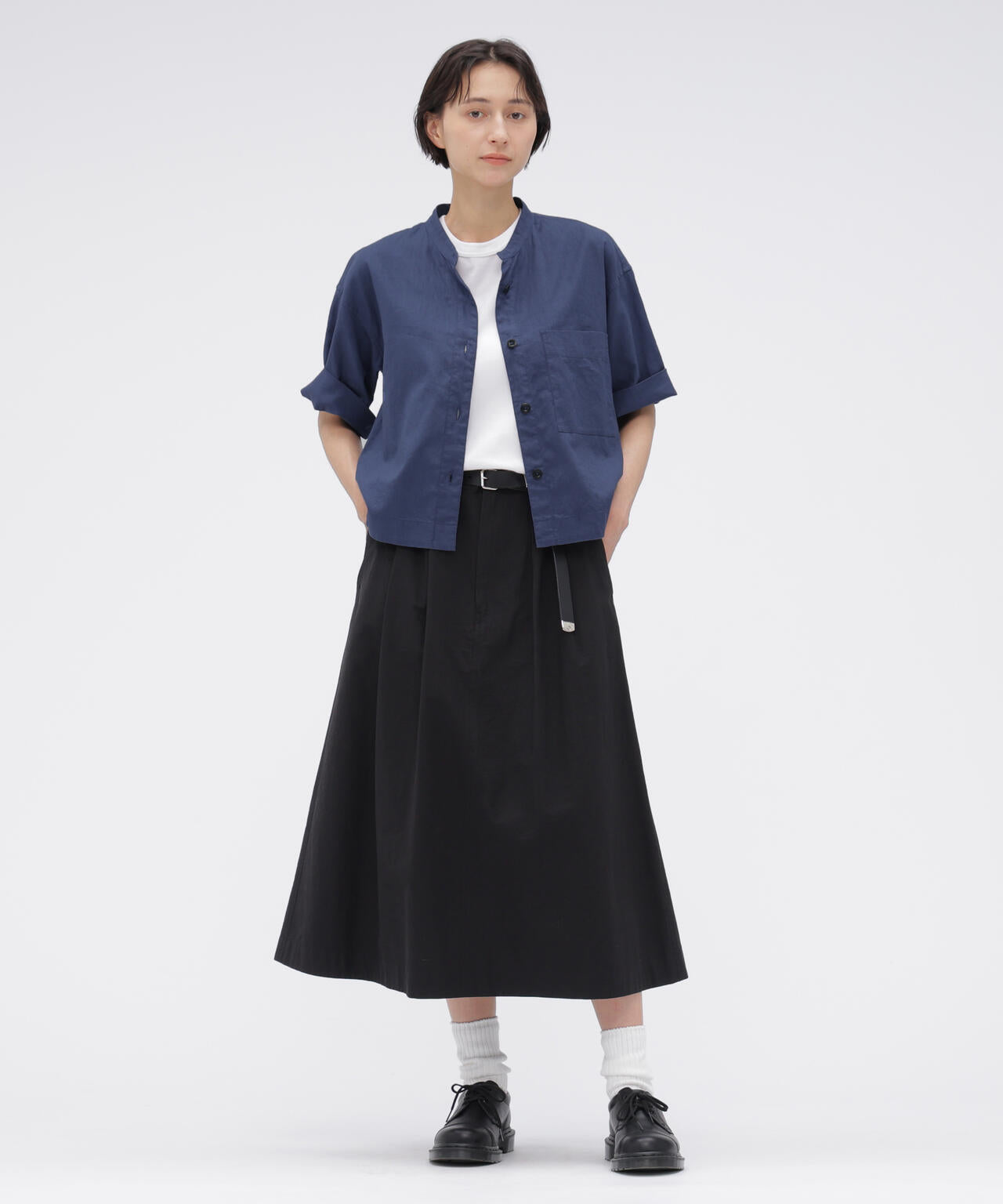 SURFACE DYED COTTON LINEN SHIRT
