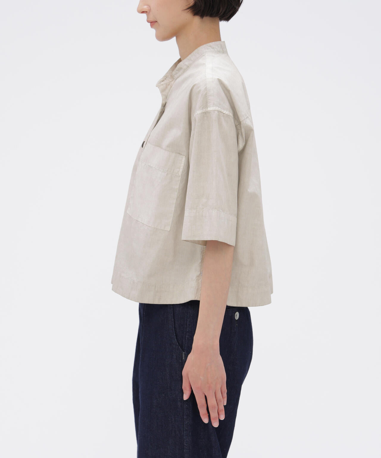 CARBON DYED COTTON POPLIN SHIRT