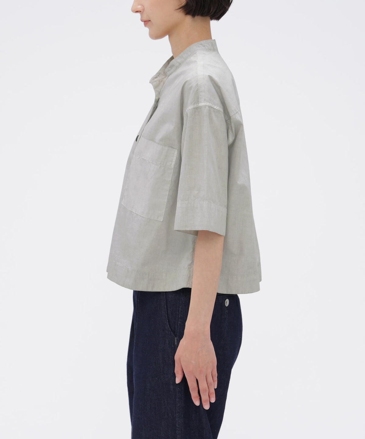 CARBON DYED COTTON POPLIN SHIRT