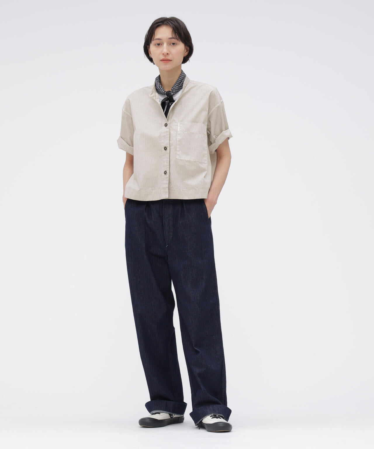 CARBON DYED COTTON POPLIN SHIRT