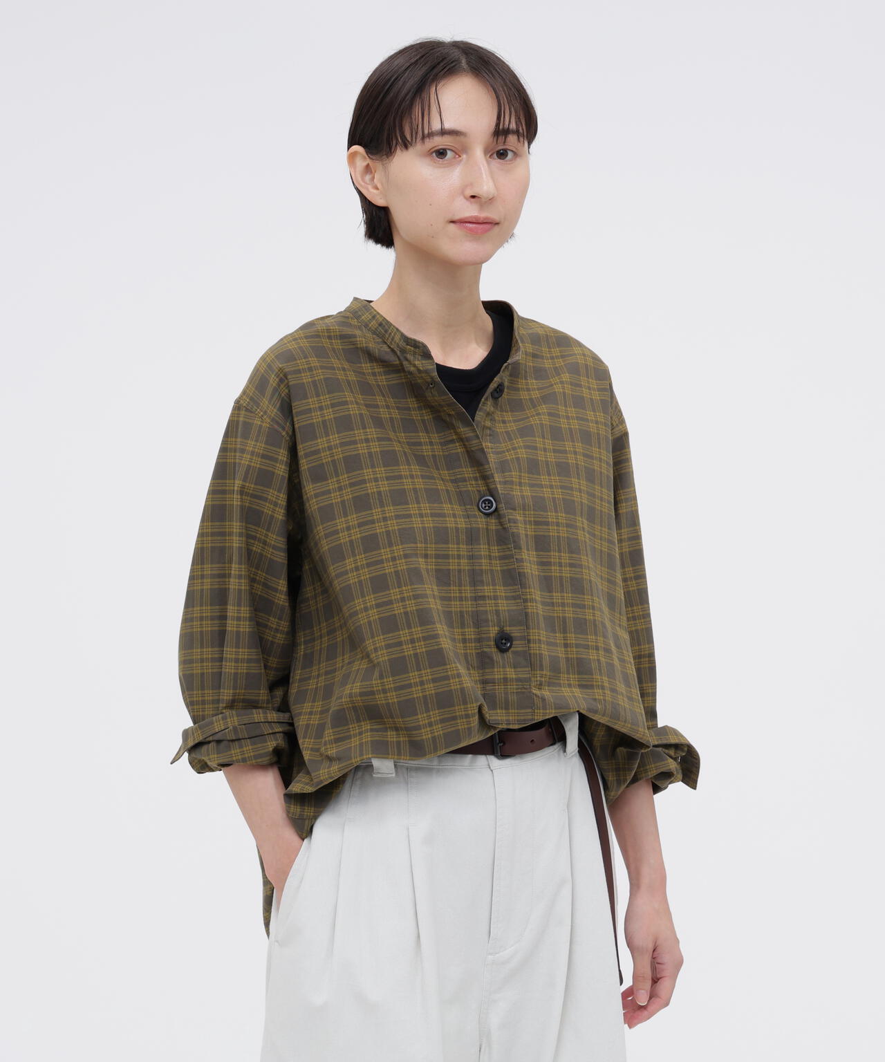 TONAL COTTON CHECK SHIRT | MARGARET HOWELL（マーガレット・ハウエル