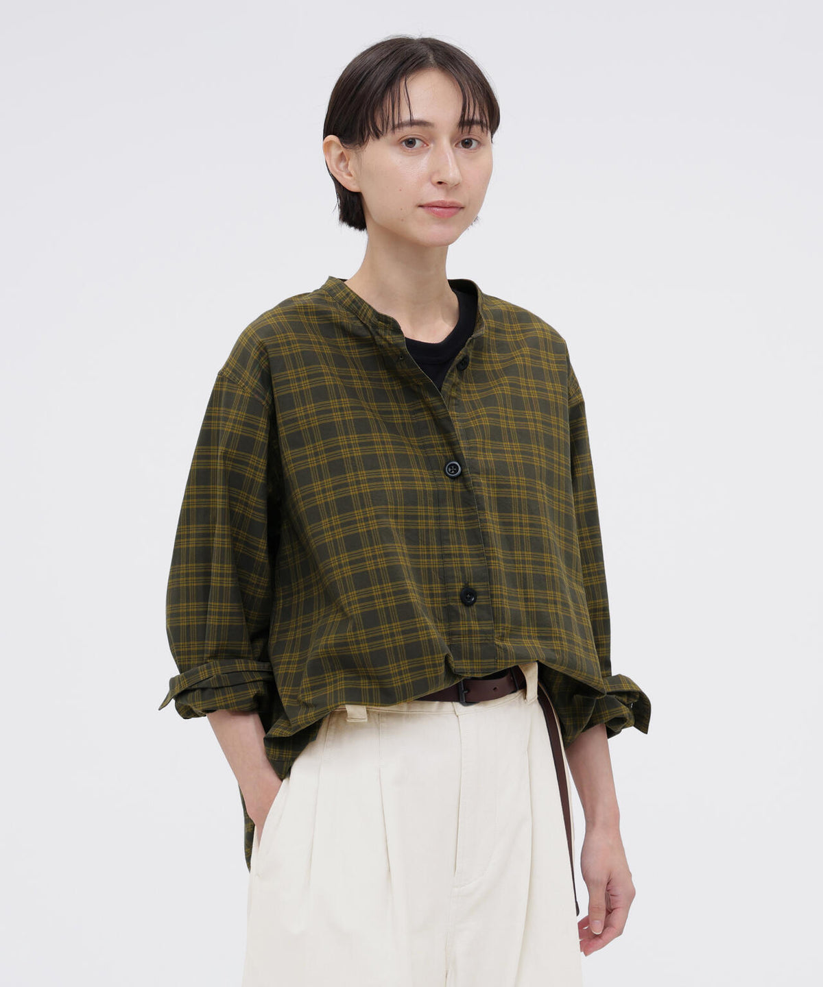 TONAL COTTON CHECK SHIRT