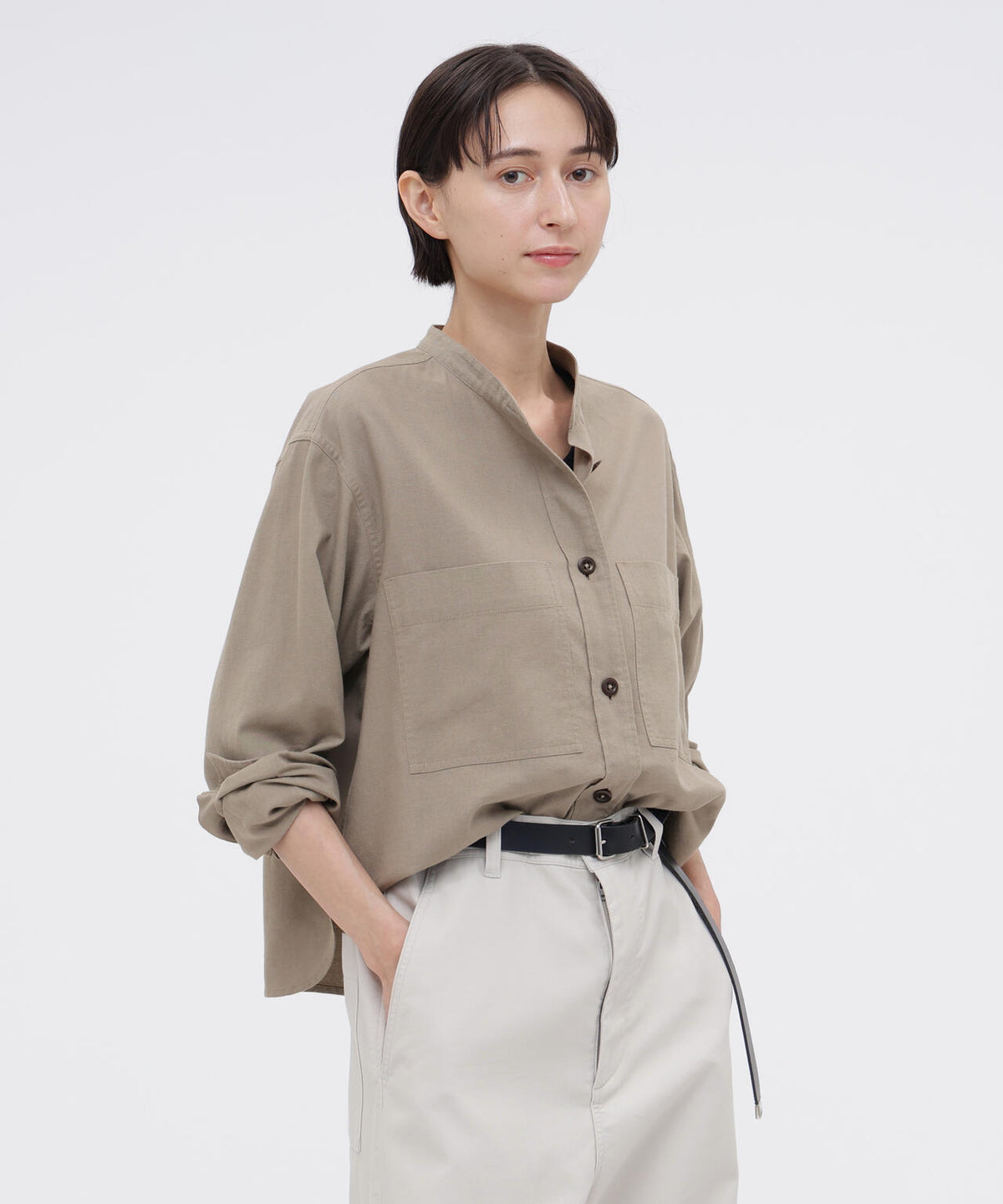FINE COTTON WOOL TWILL SHIRT