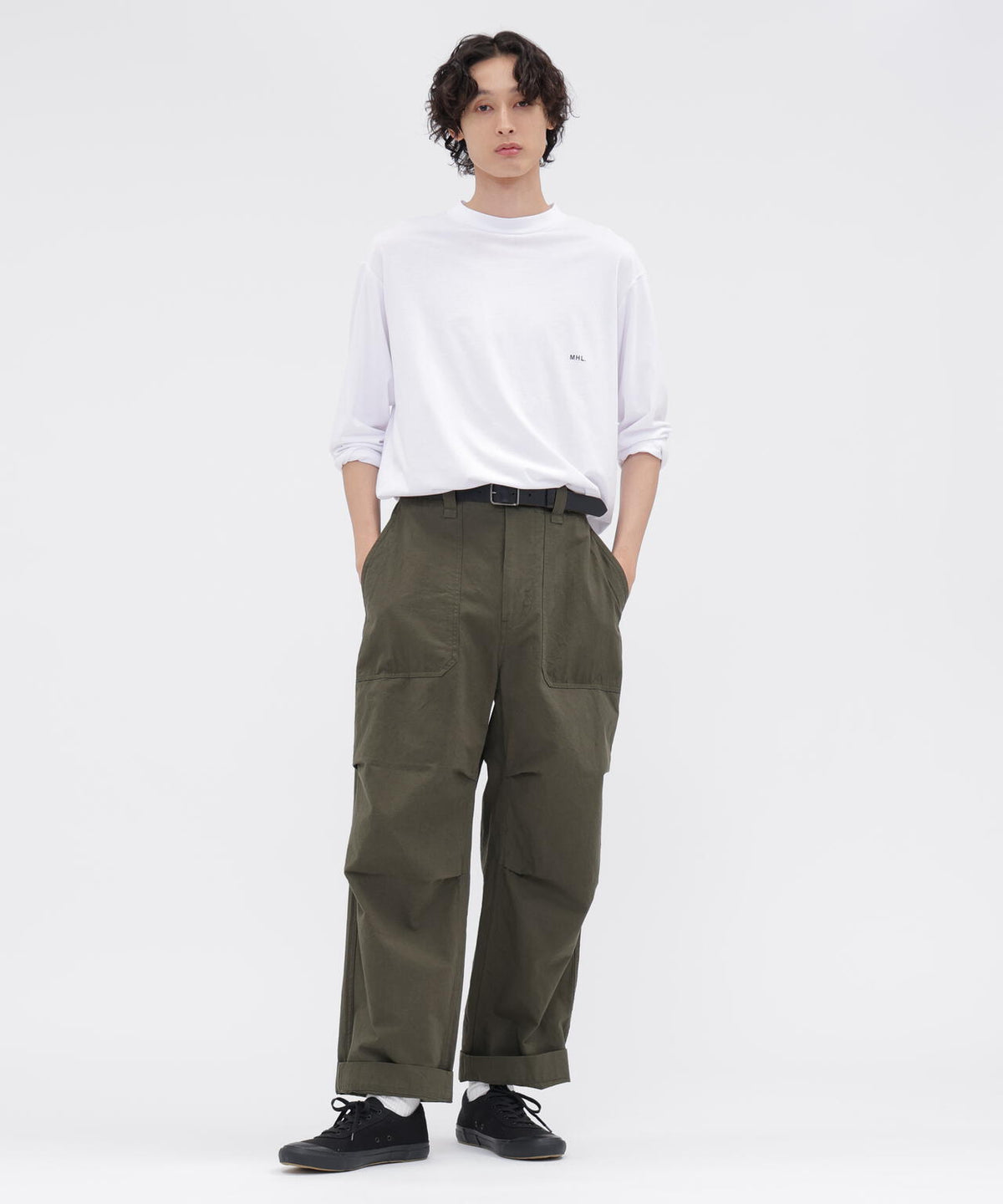 MHL. UTILITY WEAR COTTON POLYESTER PLAIN JERSEY TOP
