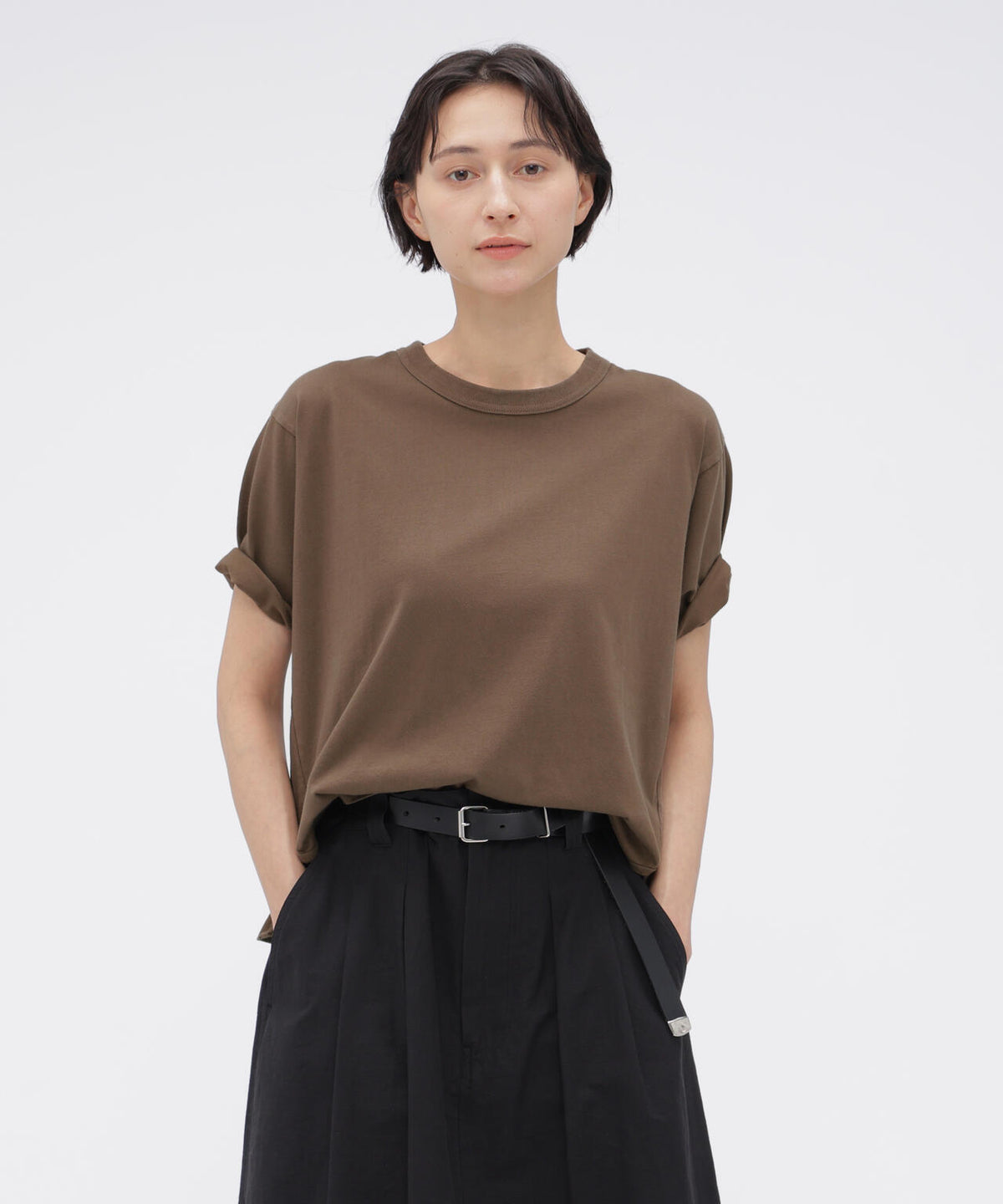 FADED ROUGH COTTON JERSEY TOP