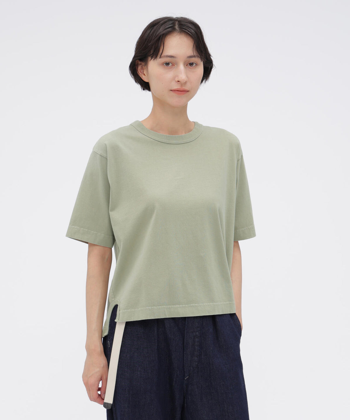 FADED ROUGH COTTON JERSEY TOP