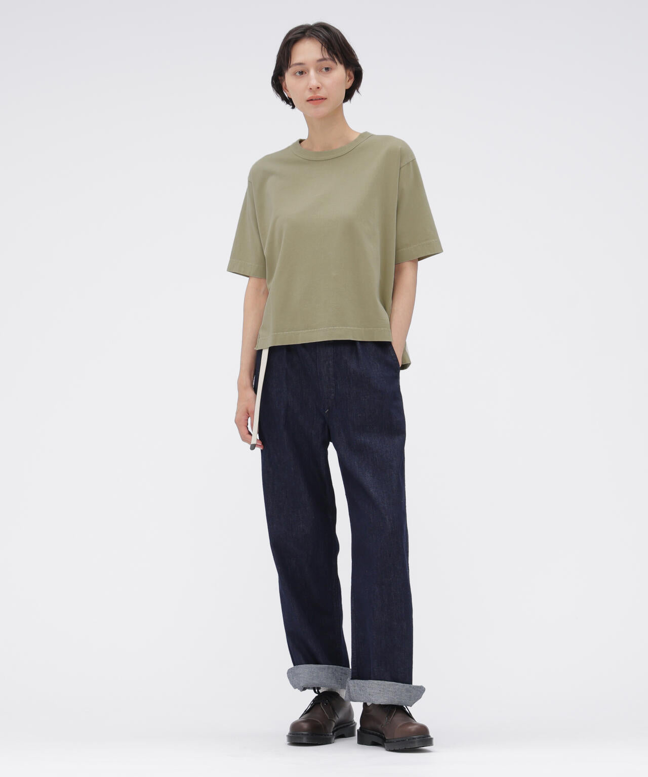 FADED ROUGH COTTON JERSEY TOP