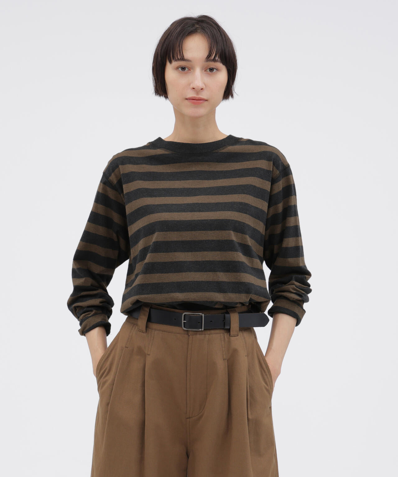 LIGHT COTTON MELANGE STRIPE TOP