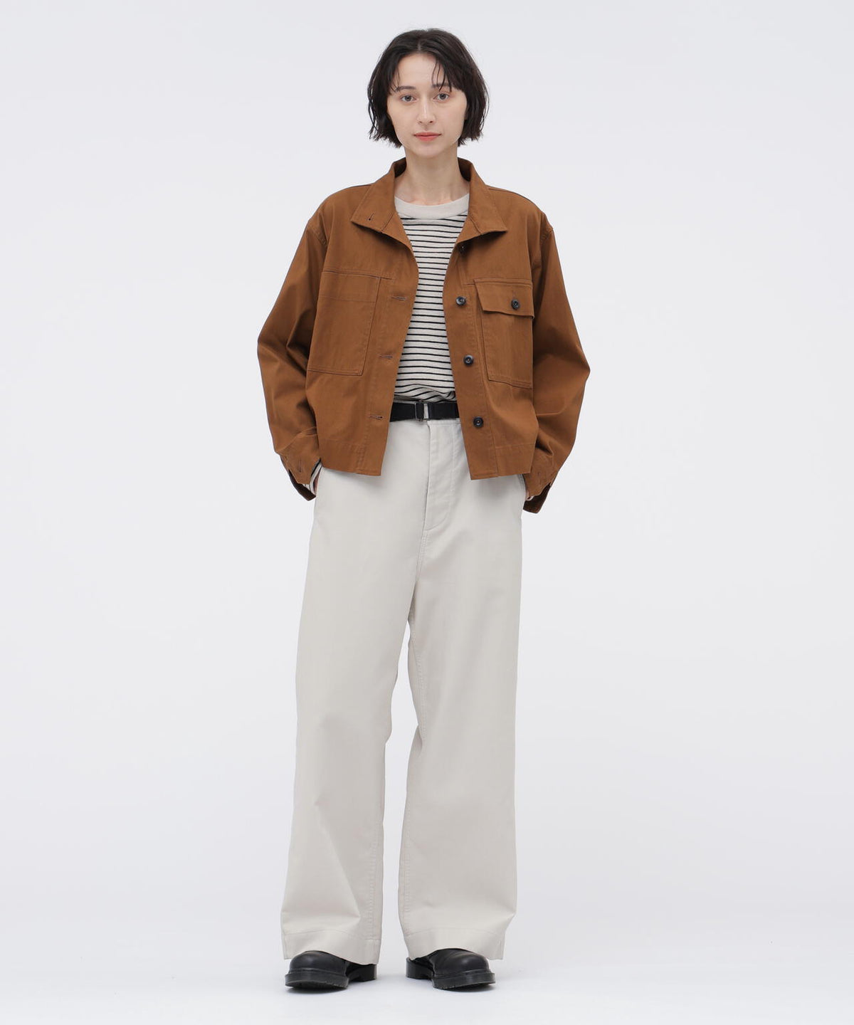 TEXTURED COTTON STRIPE TOP
