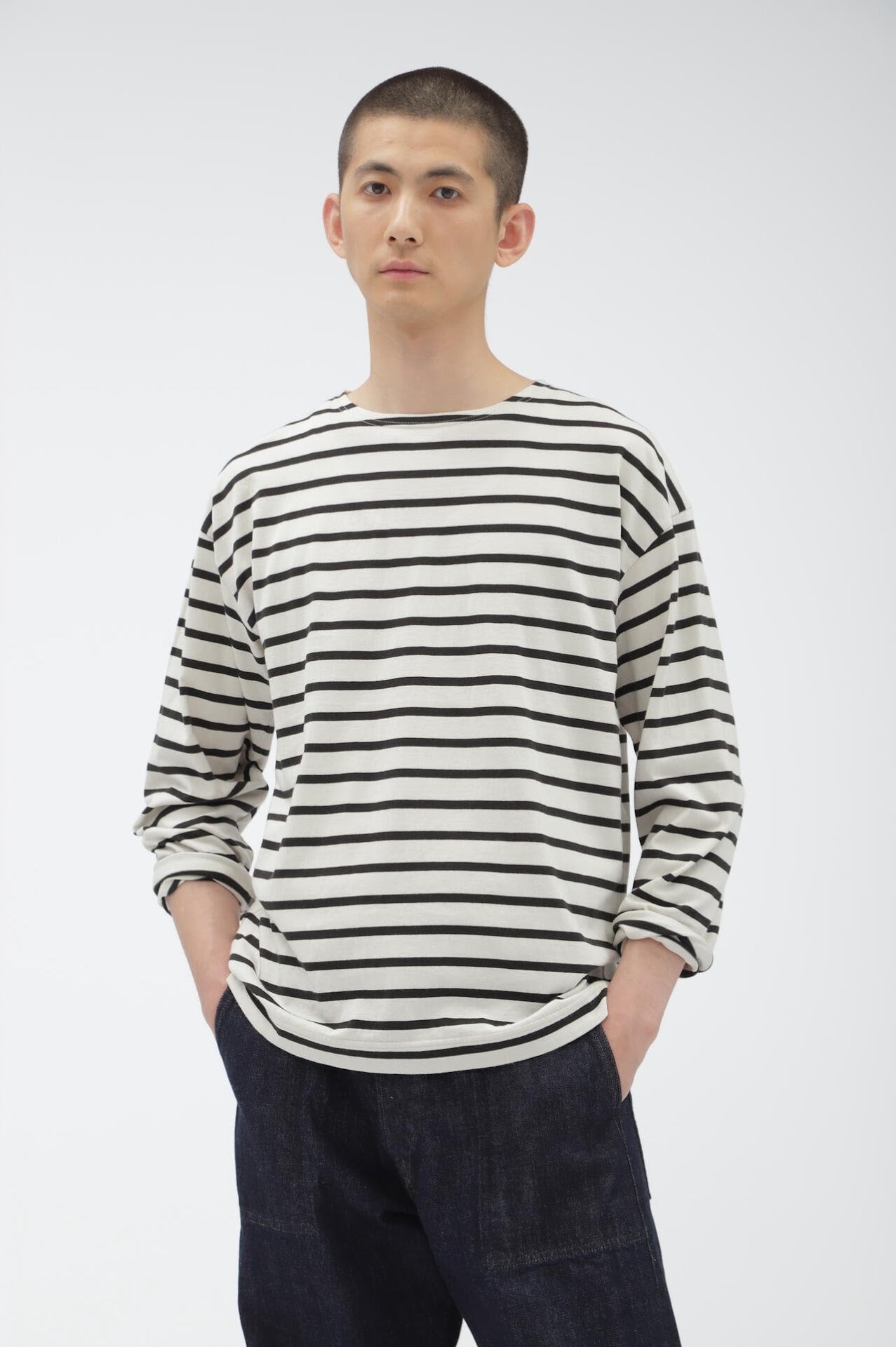 NAVAL STRIPE COTTON JERSEY