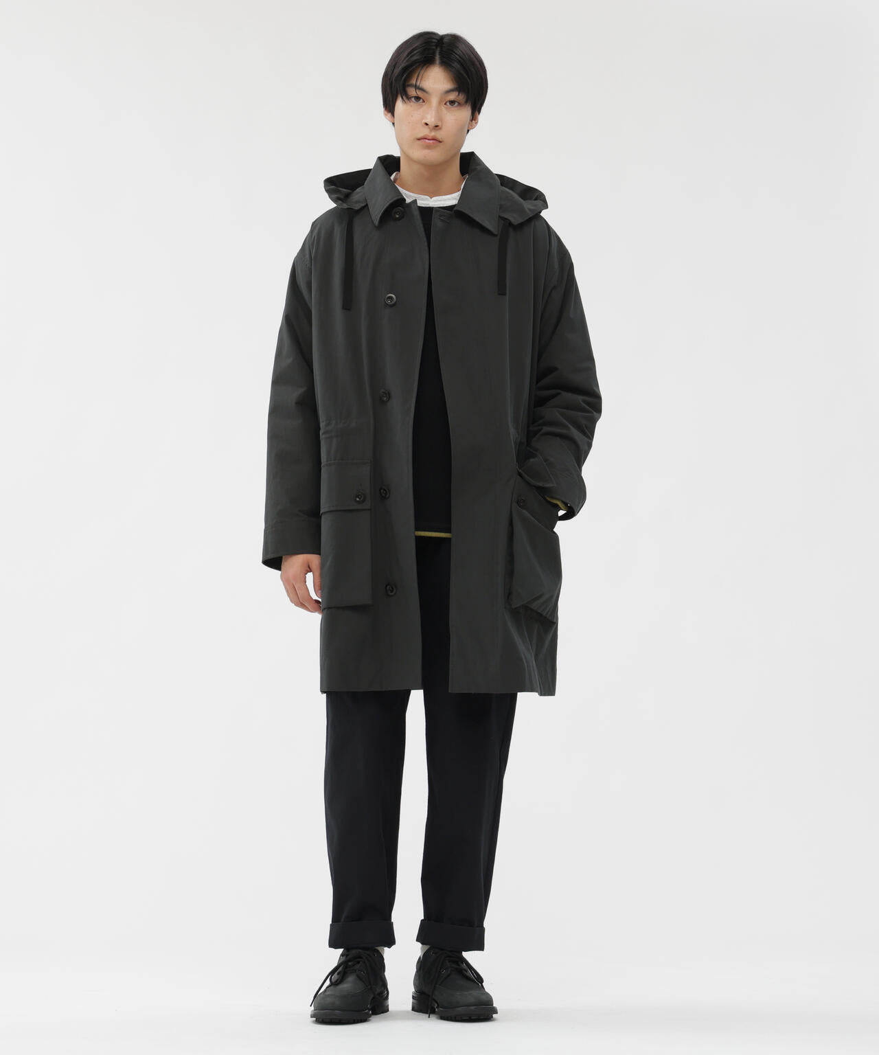 BRUSHED COTTON CANVAS COAT