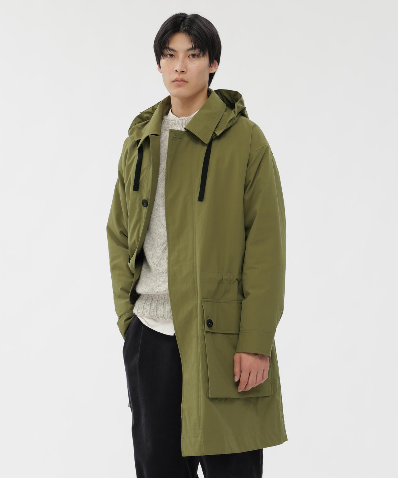 BRUSHED COTTON CANVAS COAT